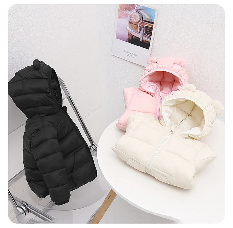 Veste à Capuche Enfant Automne Hiver 2025 - Parka Chaude Zippée Poches Garçon Fille