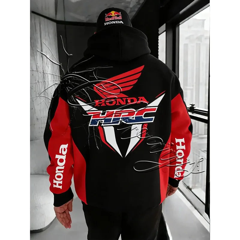 Sweat Capuche Moto Honda Racing 2026 - Homme Off-Road Sport, Impression 3D Loose Fit Chaud Automne Hiver