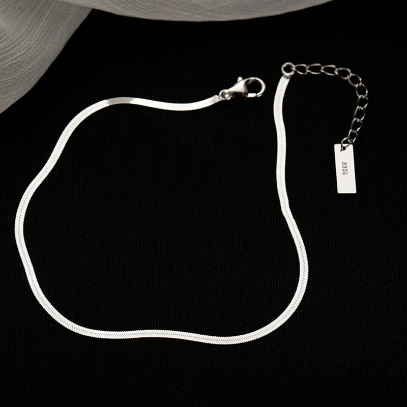 Chaîne Cheville Argent Acier Inoxydable - Snake Chain Anklet Bijoux Hormone Attirer Hommes Cadeau Femme