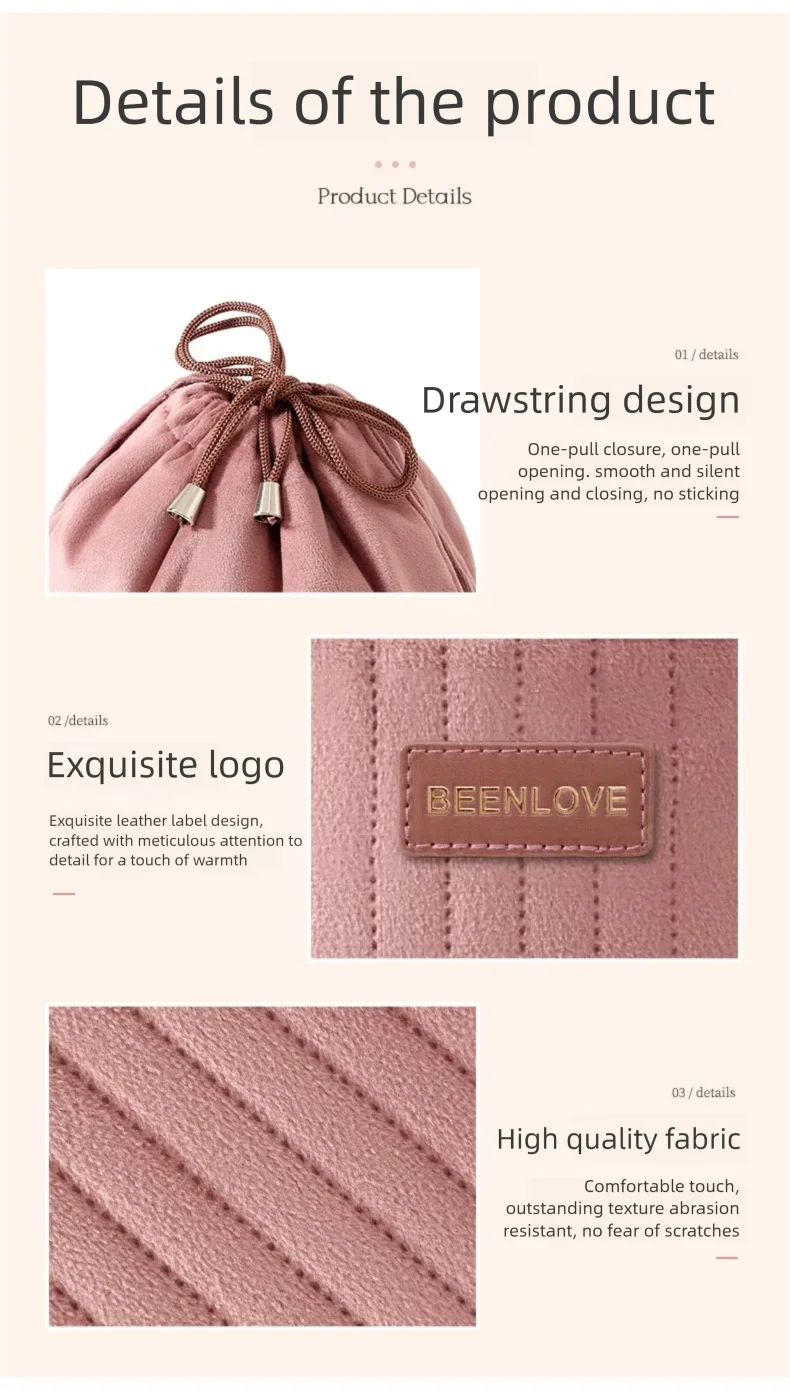 Sac Cosmétique en Velours Grande Capacité Trousse de Maquillage Voyage Multifonctionnelle Portable avec Zip Élégant pour Usage Quotidien