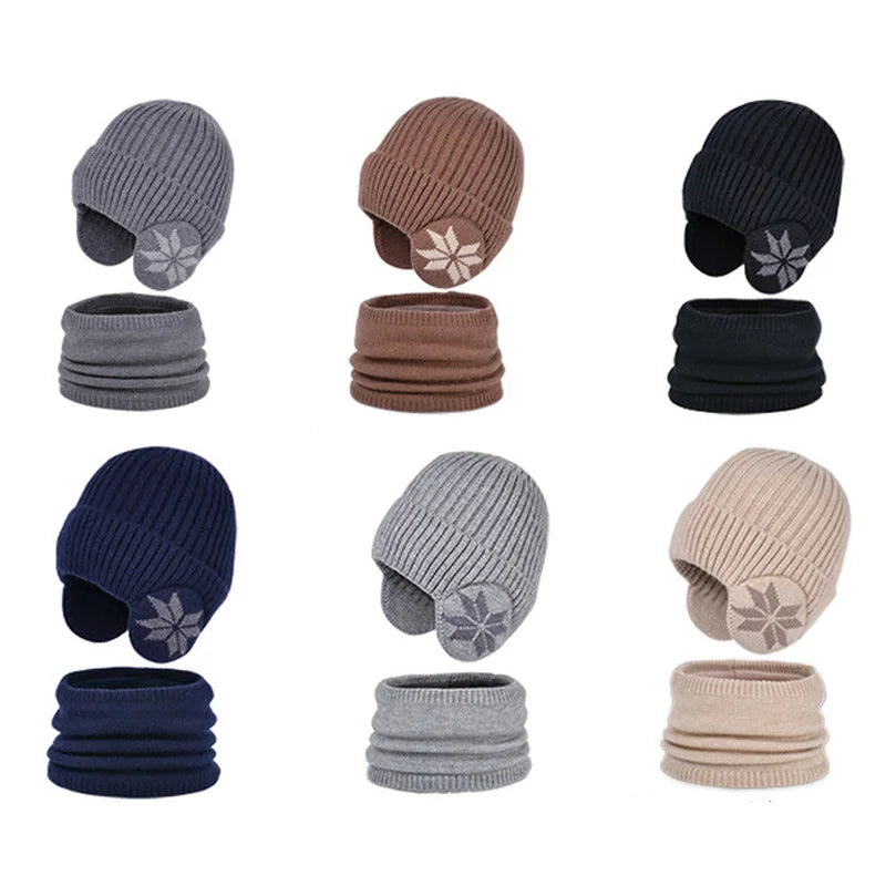 Ensemble 2 Bonnets Tricotés Enfant Doublure Polaire - Chapeau Écharpe Hiver 4-10 Ans