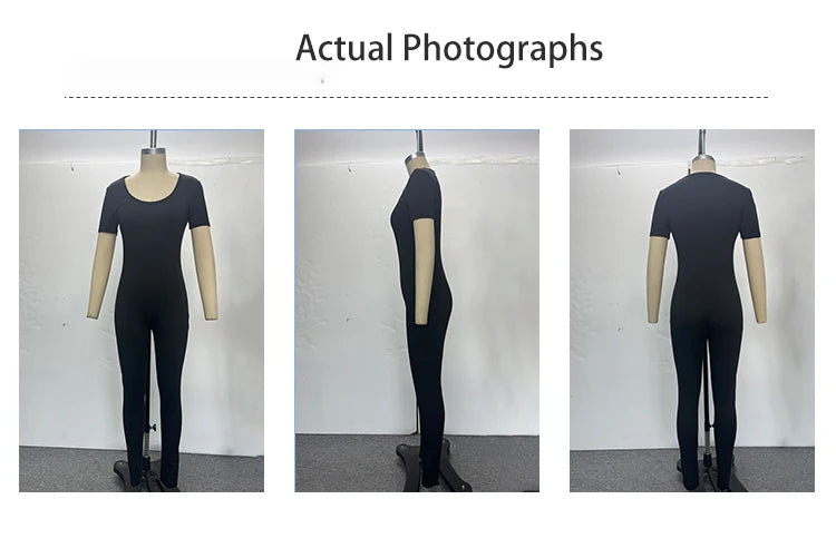 Combinaison Femme Sport Manches Courtes - Body Moulant Fitness Casual Streetwear