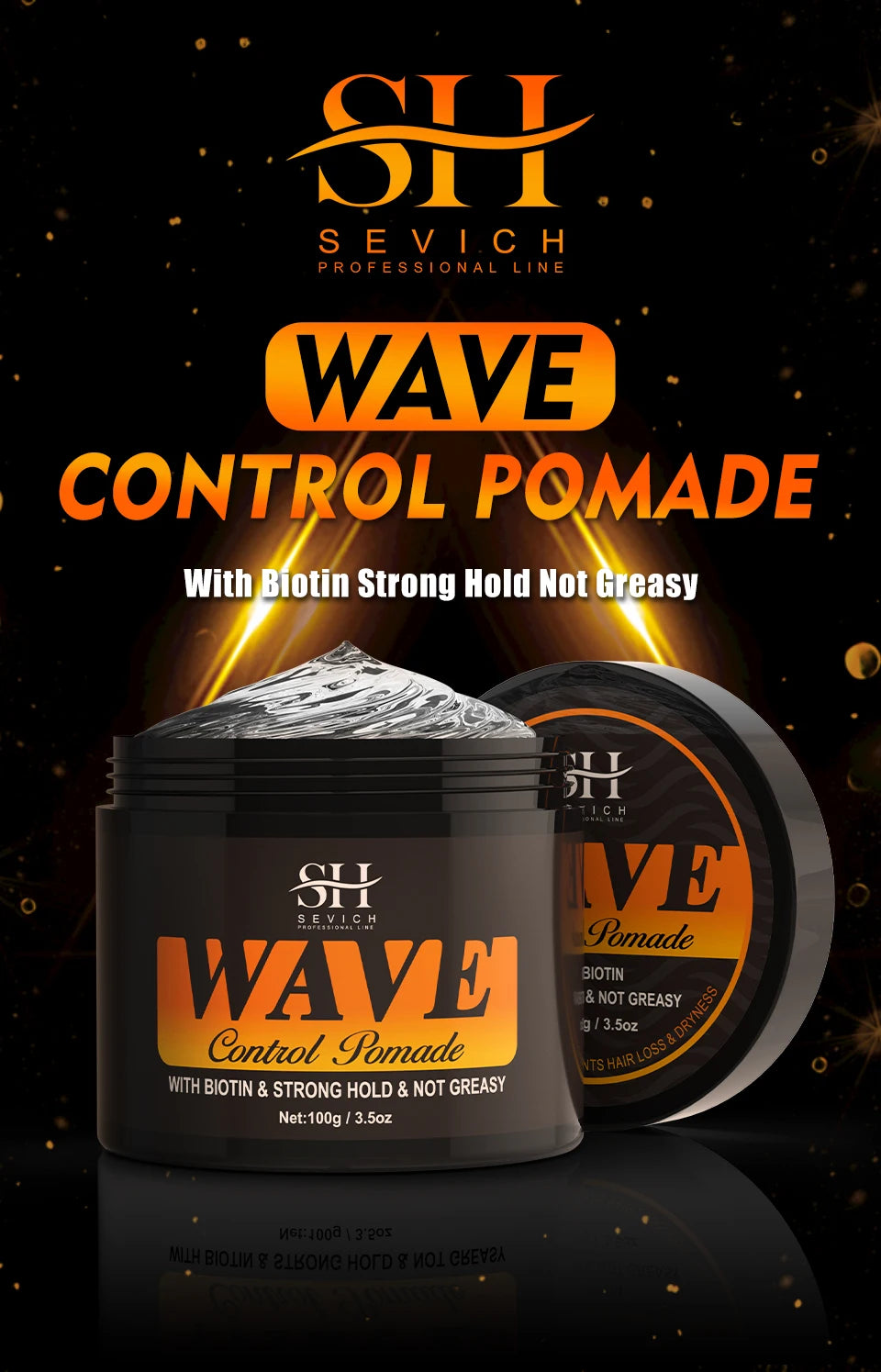 Pommade Anti-Chute Cheveux Homme - Cire Coiffante Nourrissante Boucles Fixation Forte 360 Waves Style Couches Gel Edge Control