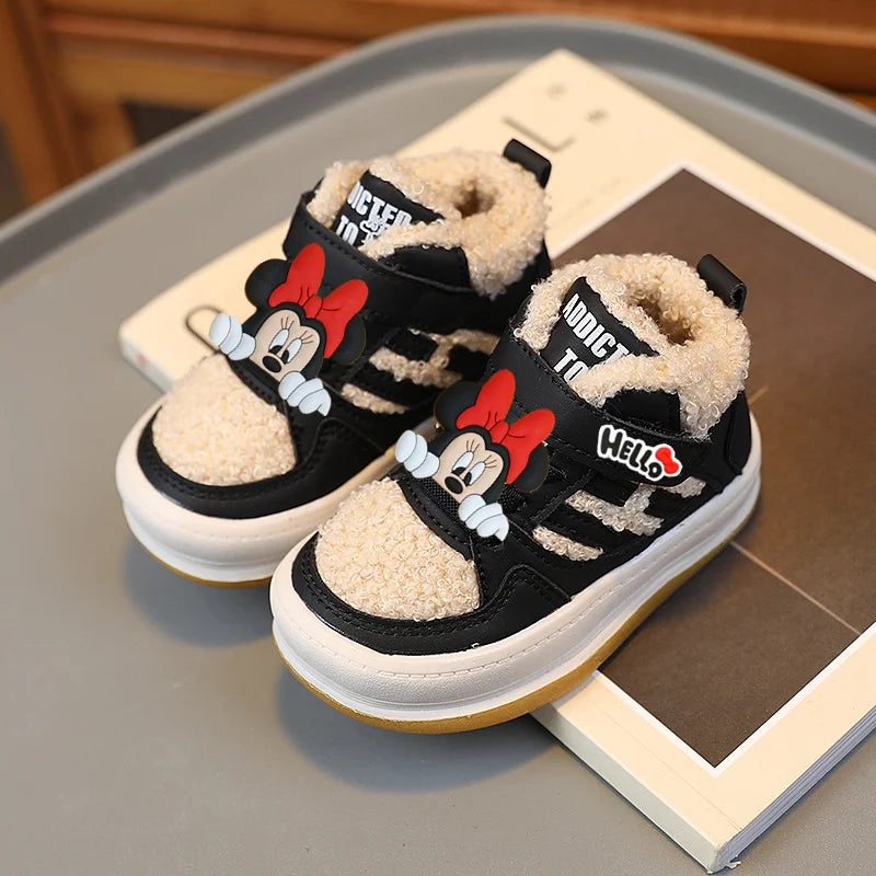 Chaussons Bébé Mickey Mouse Fourrés Hiver