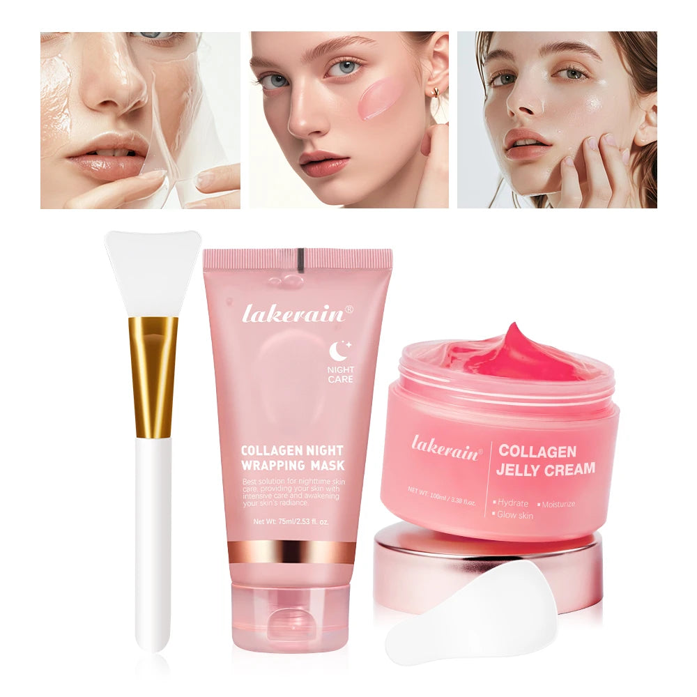 Crème Gelée Collagène Hydrolysé - Masque Nuit Hydratant Raffermissant Peel-Off