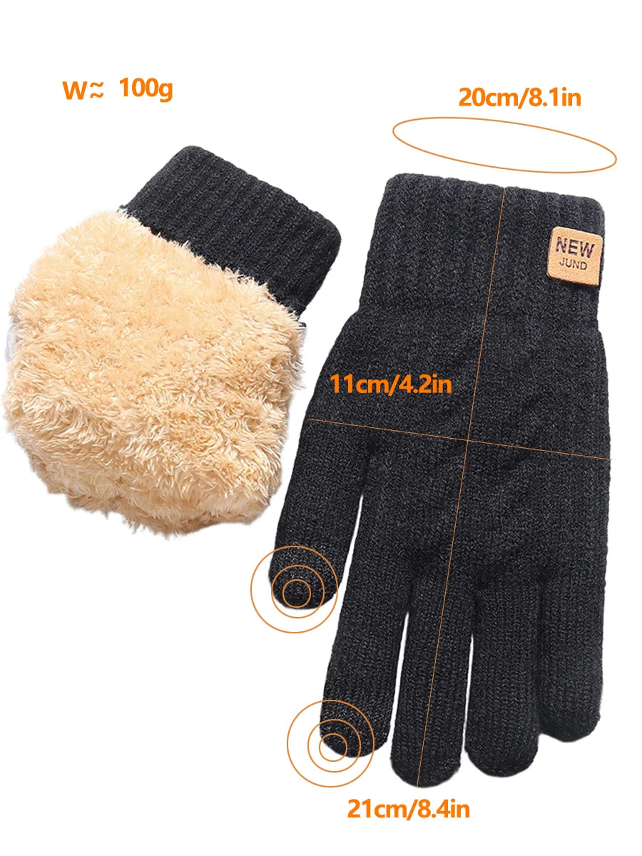 Gants Tactiles Thermiques Femme Tricotés - Doublés Polaire Chauds Hiver Outdoor
