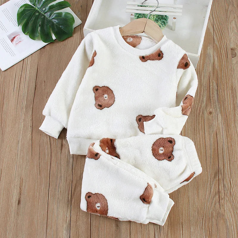 Ensemble Pyjama Enfant Flanelle Polaire - Vêtement Nuit Chaud