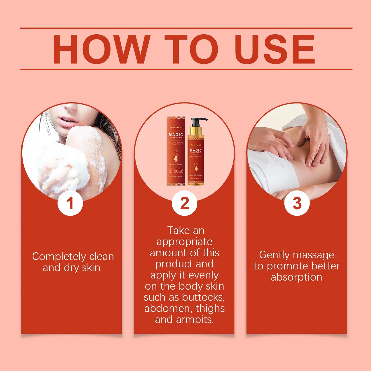 Huile Corps Luxe Magic - Hydratante Profonde Peau Sèche Raffermissante Poitrine Cuisses Réparatrice Nourrissante