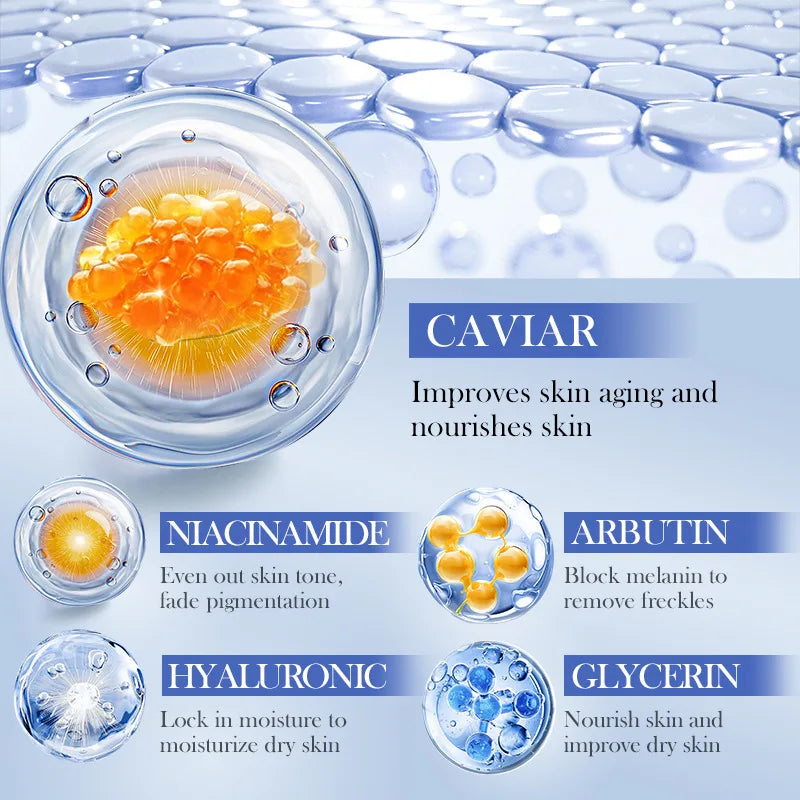 SADOER Masques Visage Caviar Acide Hyaluronique 5pcs - Hydratants Illuminateurs Raffermissants Soin Peau