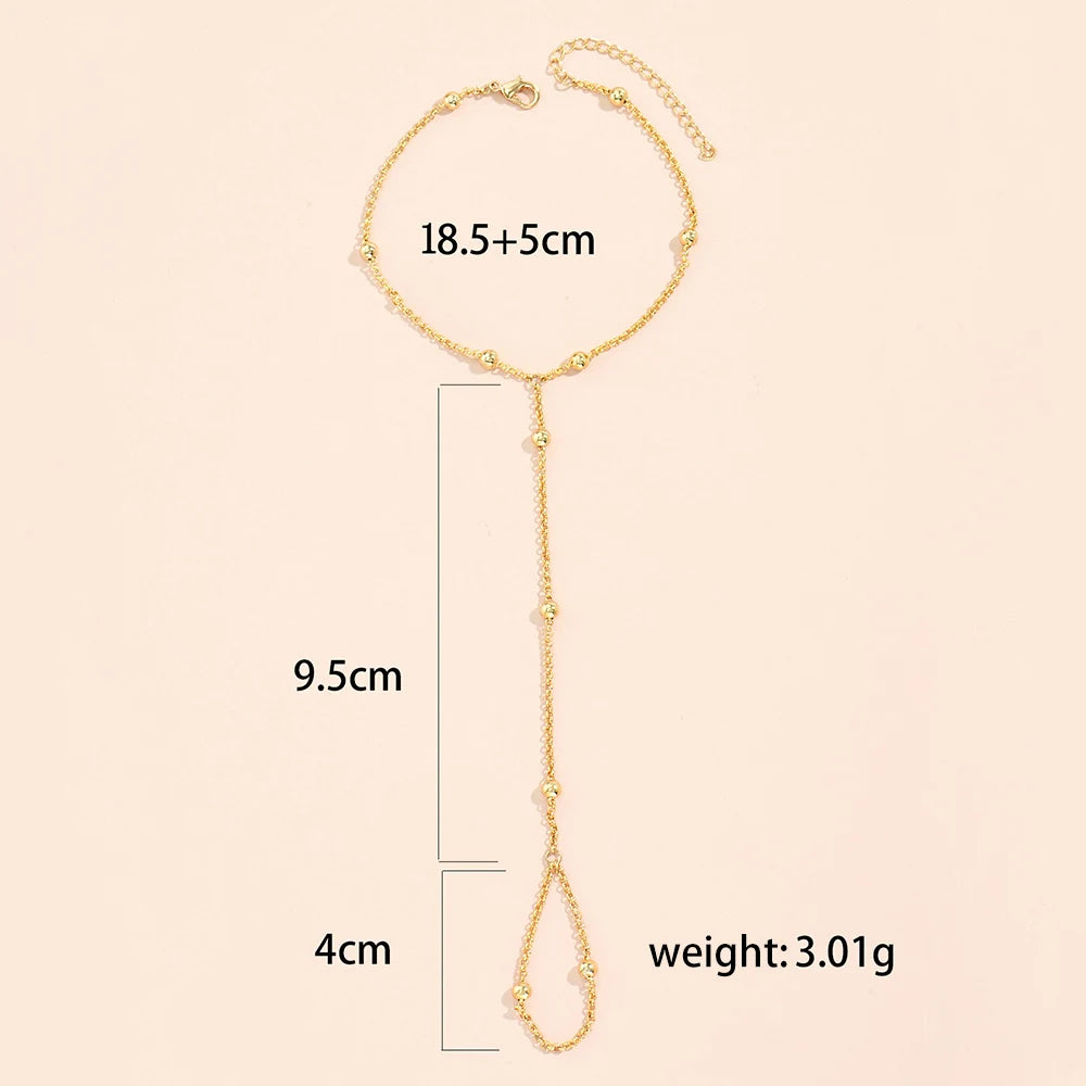 Bracelet Bague Chaîne Papillon Créatif Femme - Bijou Main Connecté Doigt Couple Cadeau