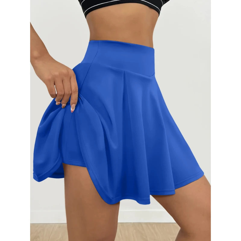 Jupe Plissée Femme Taille Haute - Jupe Courte Confortable Couleur Unie Casual