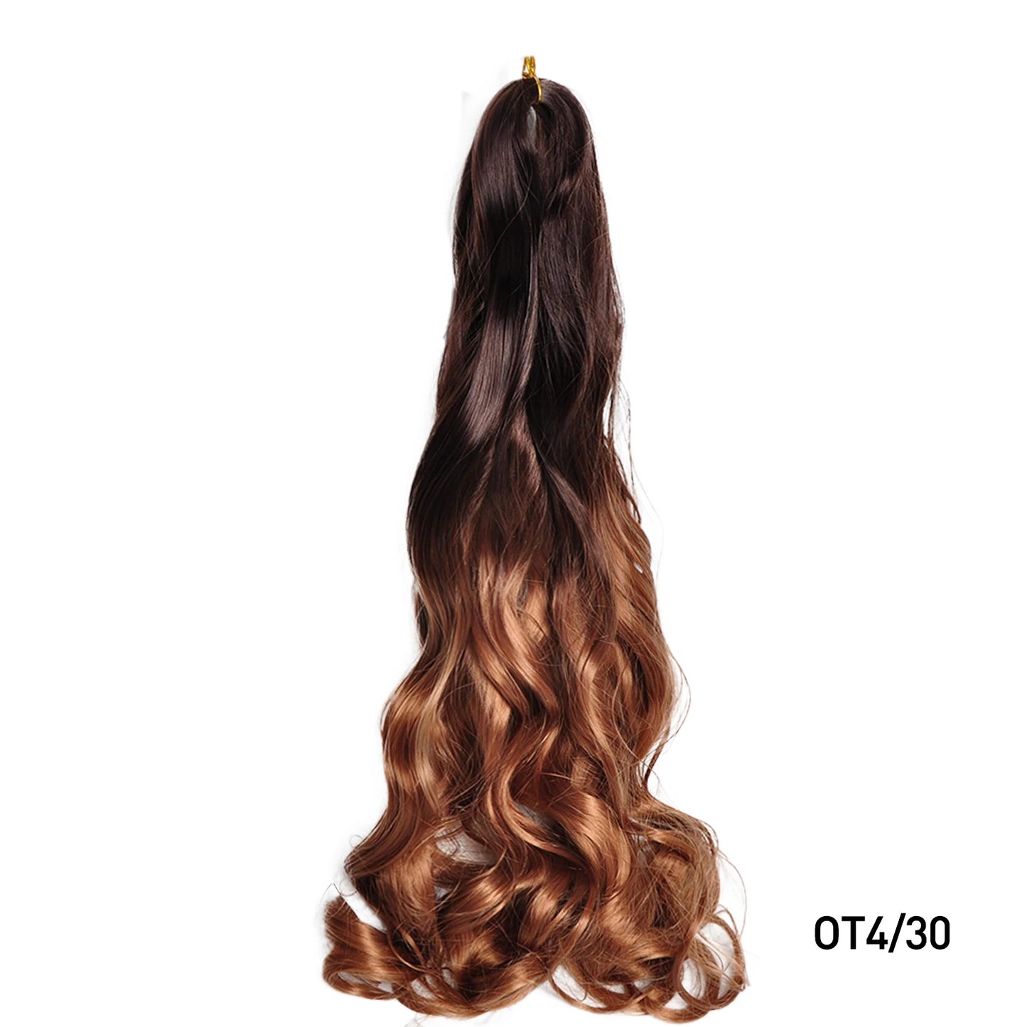 Extension Tresses French Curls Pré-Étirées - Mèches Synthétiques Loose Wave Spiral Curl Haute Température Ombré
