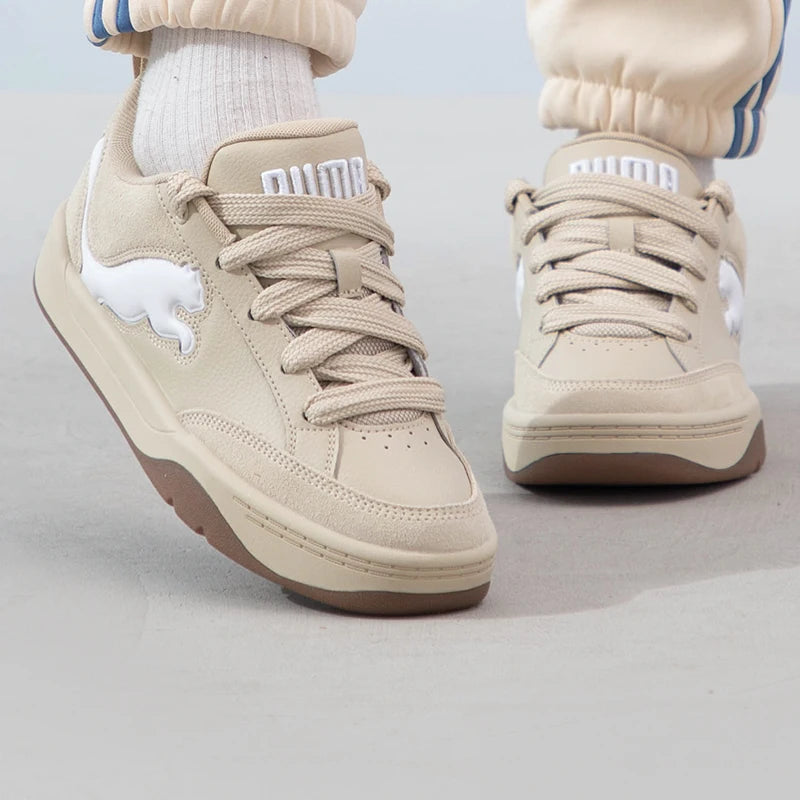Sneakers Unisexe PUMA Rétro – Cuir, Semelle Caoutchouc, Style Casual Couple