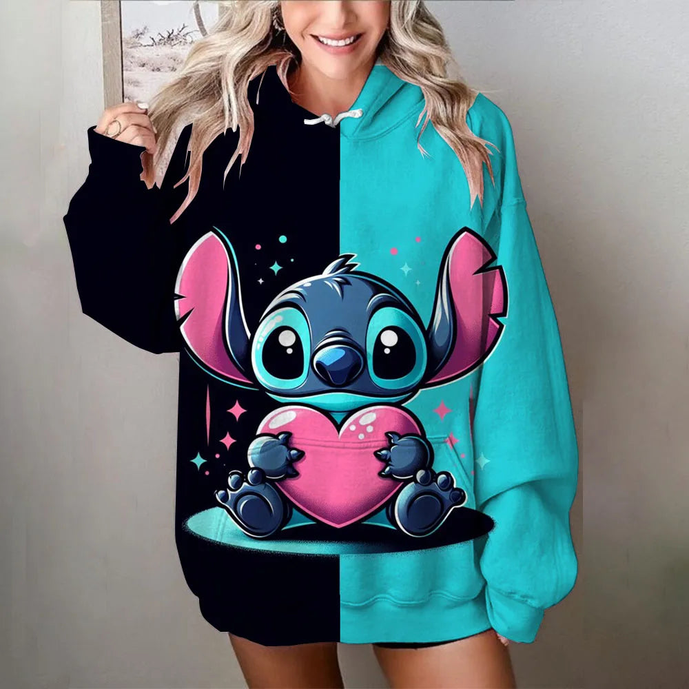 Sweat à Capuche Stitch Disney Oversize - Veste Hoodie Cartoon Loose Confortable Unisexe