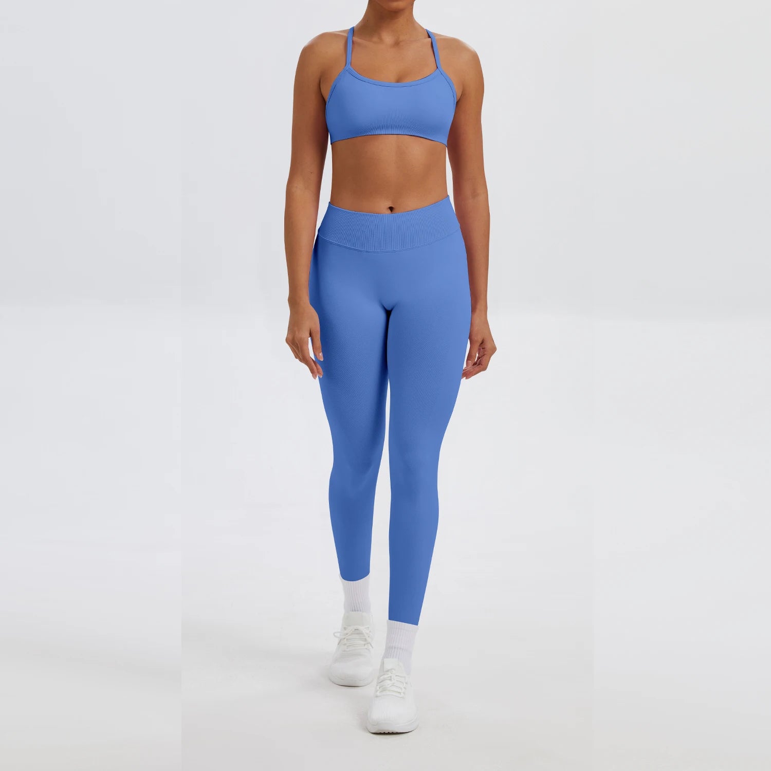 Ensemble Sport Femme 2 Pièces Sans Coutures – Top & Legging Yoga