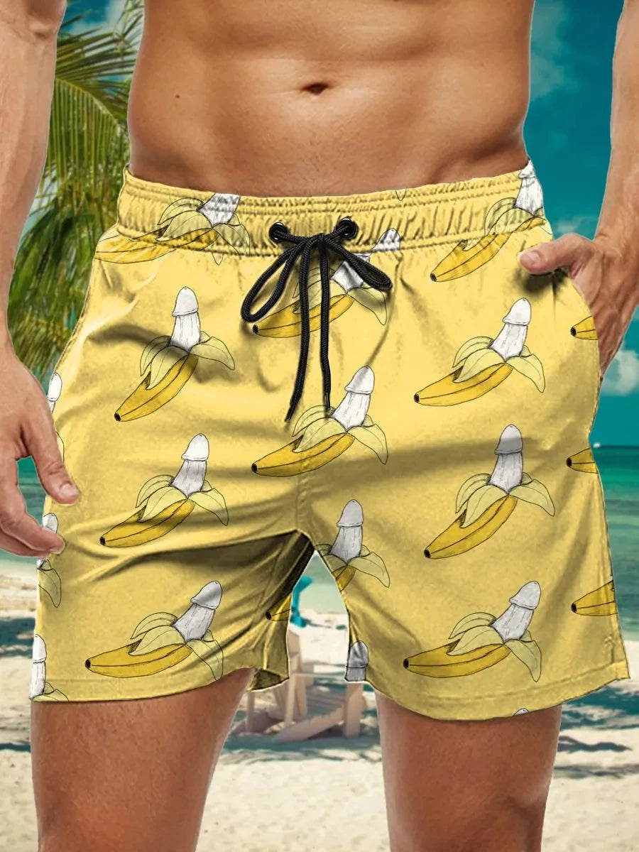 Short de Bain Homme Hawaïen Imprimé Floral 3D - Maillot Séchage Rapide Plage Sport Été