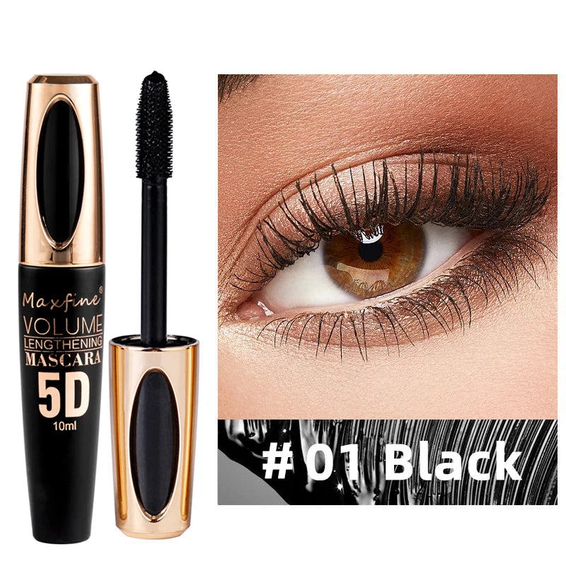 Mascara 5D Soie Regard Intense - Waterproof Volumateur Allongeant Noir Intense Longue Tenue Anti-Paquets