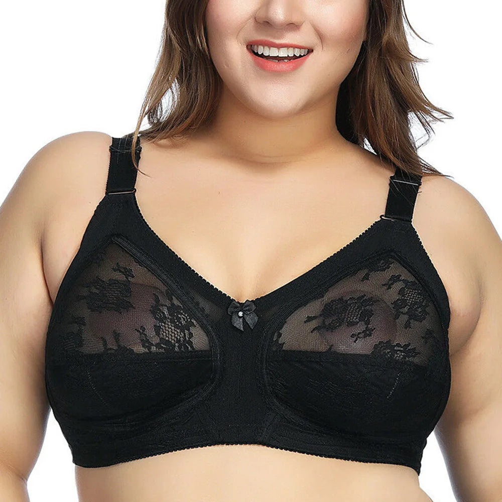 Soutien-Gorge Grande Taille Femme - Lingerie Dentelle Chiffon Sans Armature | Bralette Sexy Translucide