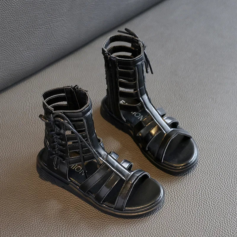 Sandales Plates Enfant Été - Chaussures Romaines Semelle Souple Princesse Fille Tendance