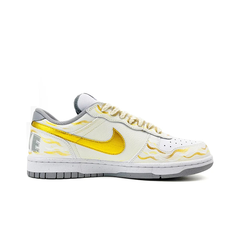 Nike Big Custom – Baskets Homme Or & Bois Vintage High-Street Basses