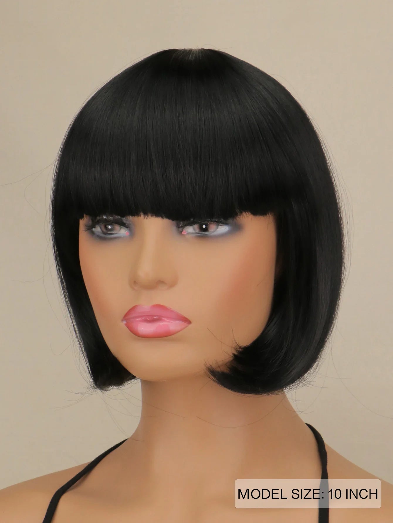 Perruque Bob Courte Synthétique Frange - Femme Noir Blonde Rose Lolita Cosplay Soirée Naturelle