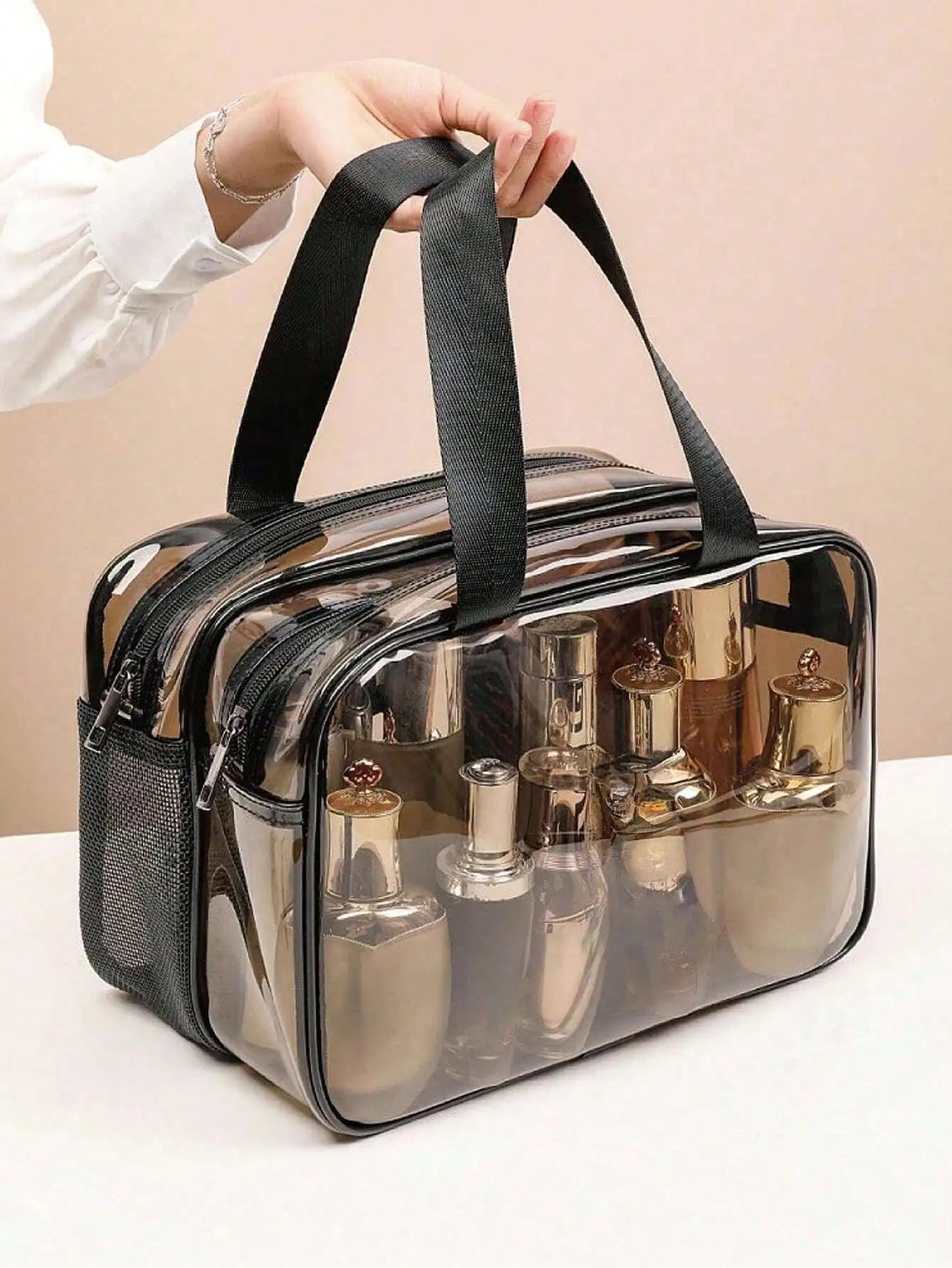 Trousse Maquillage Transparente Voyage - Sac Cosmétiques Portable Organisateur Beauté