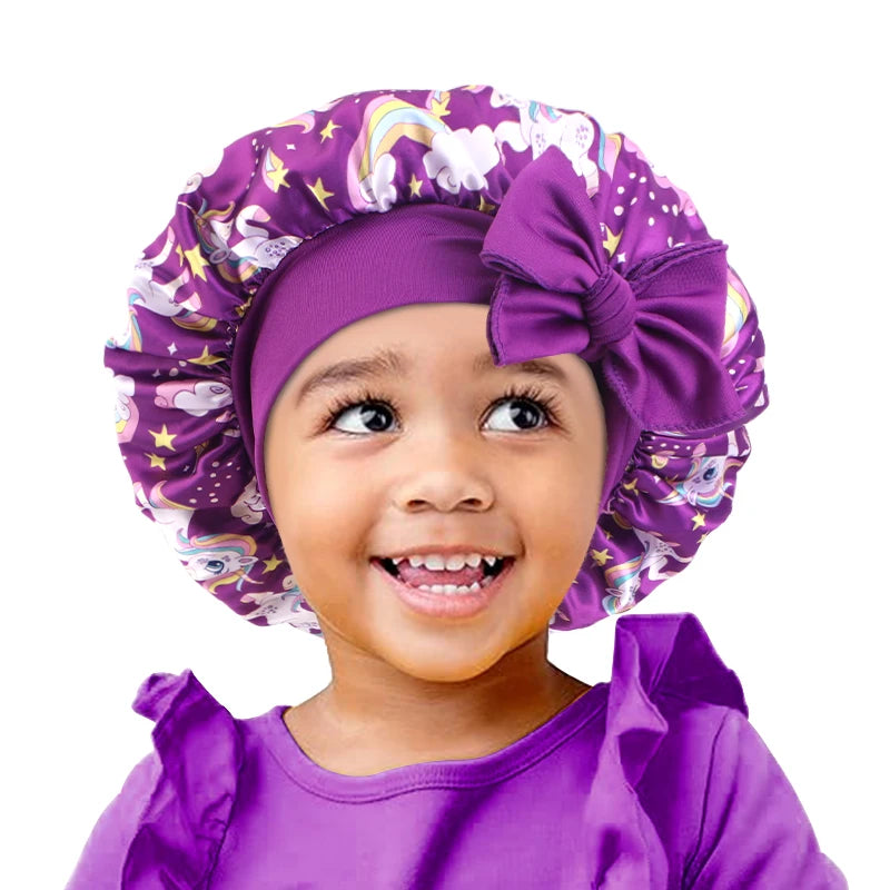 Bonnet Licorne Enfant Coloré - Chapeau Sommeil Élastique Ruban Bébé