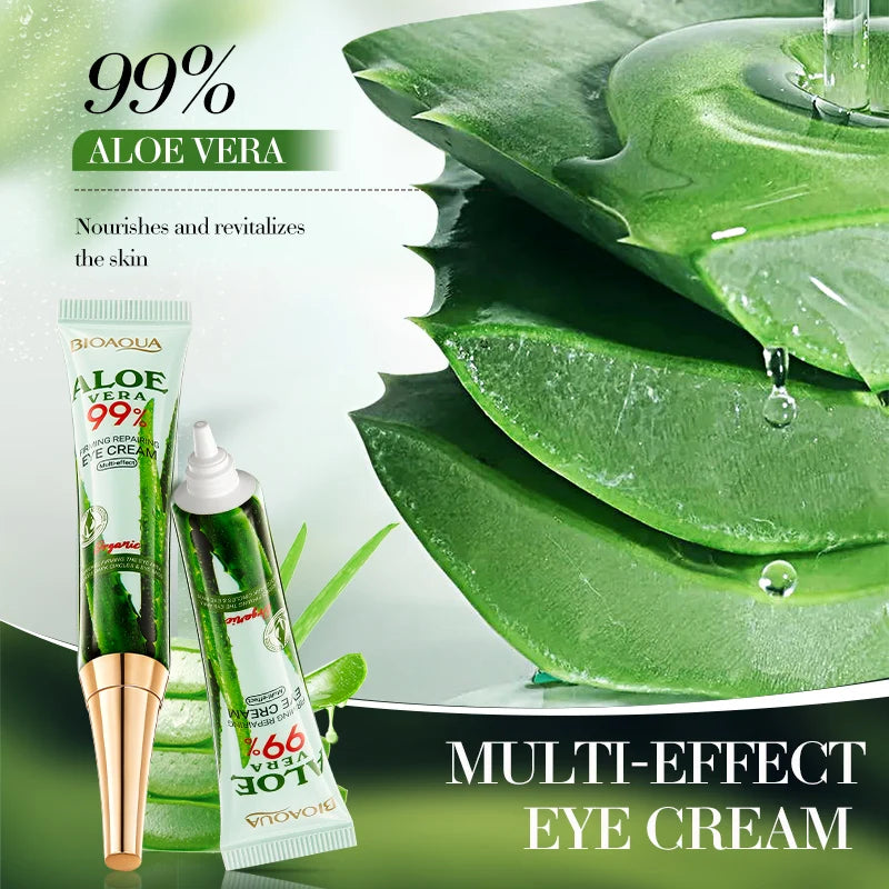 Crème Contour Yeux BIOAQUA Aloe Vera - Anti-Cernes Poches Anti-Âge Rides Hydratant Soin Yeux