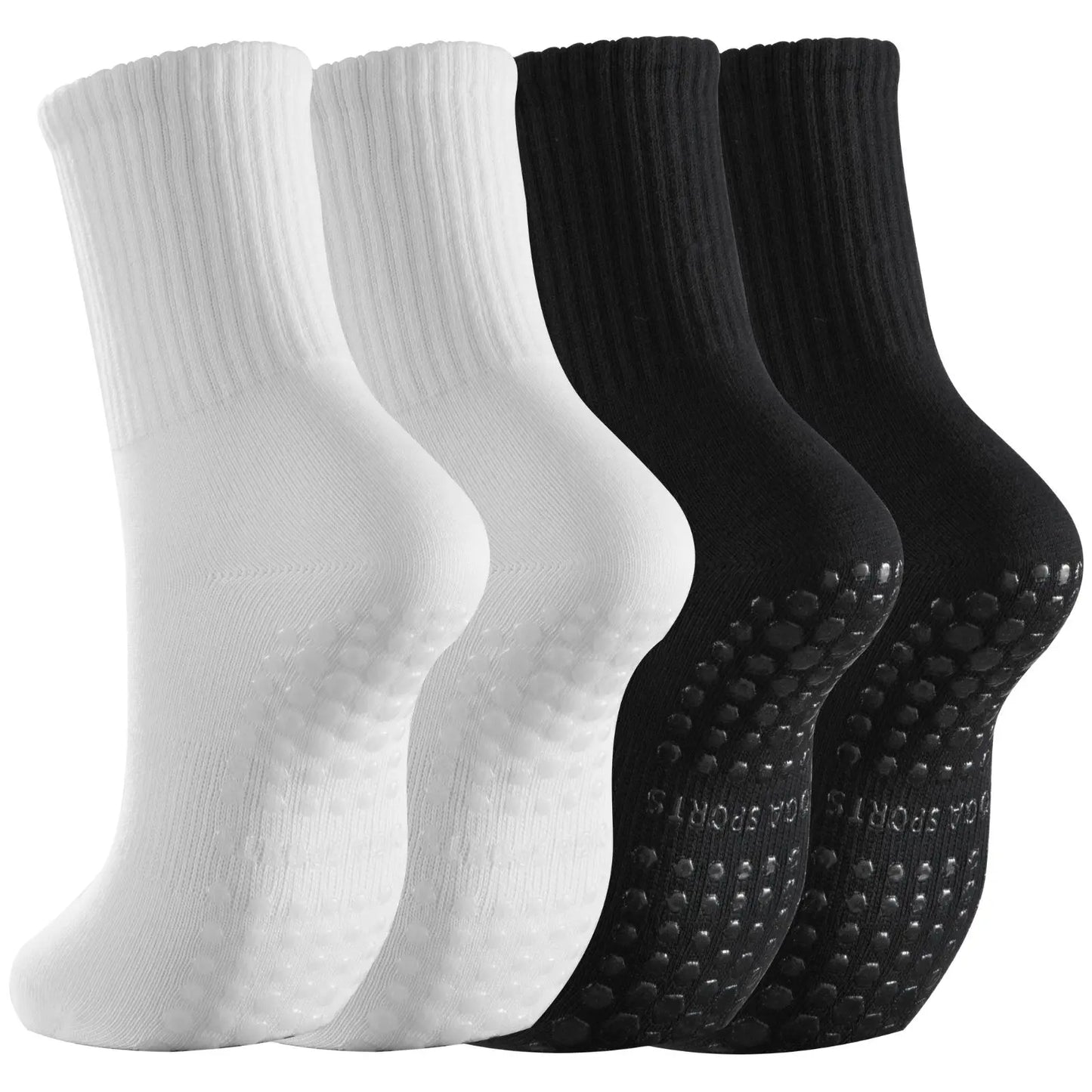 Chaussettes sport Antidérapantes - Lot de 2 Paires avec Grips