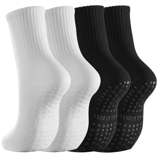 Chaussettes sport Antidérapantes - Lot de 2 Paires avec Grips