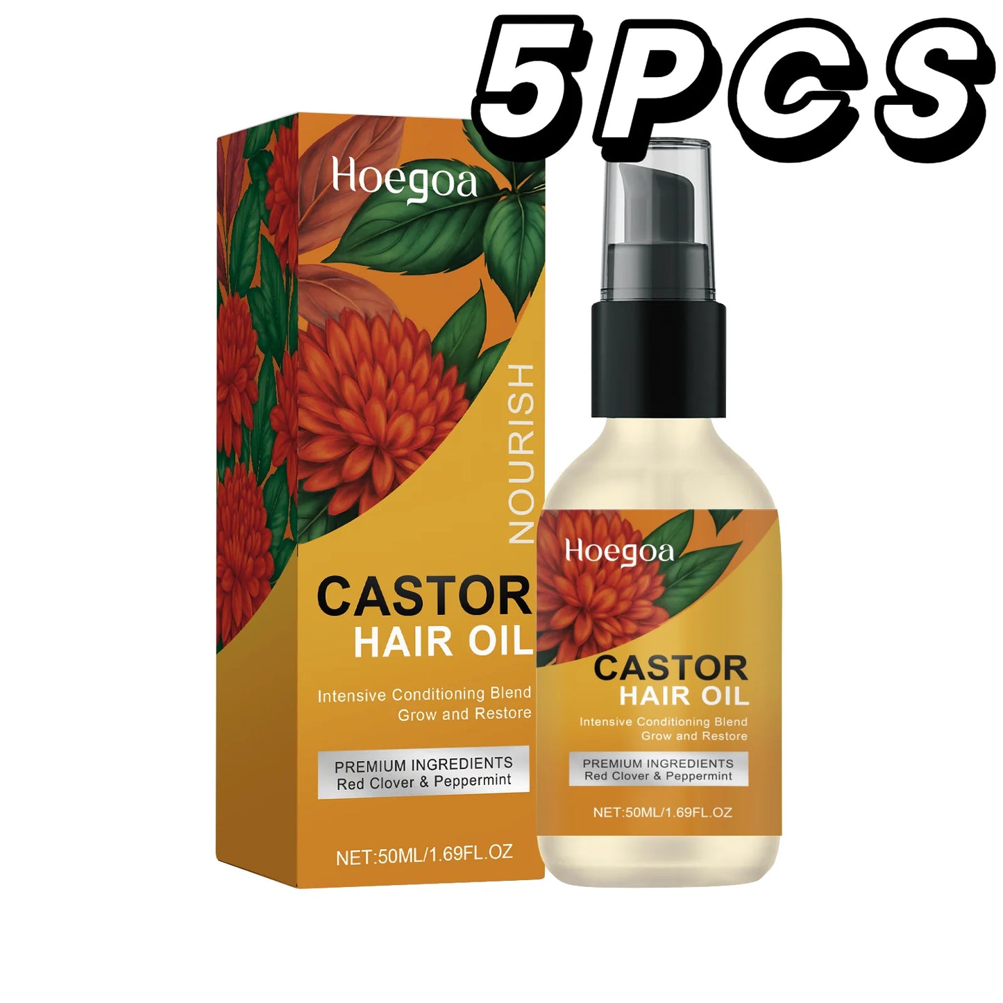 Huile Essentielle Ricin Dense 50ml - Anti-Chute Réparation Cheveux Soin Nourrissant