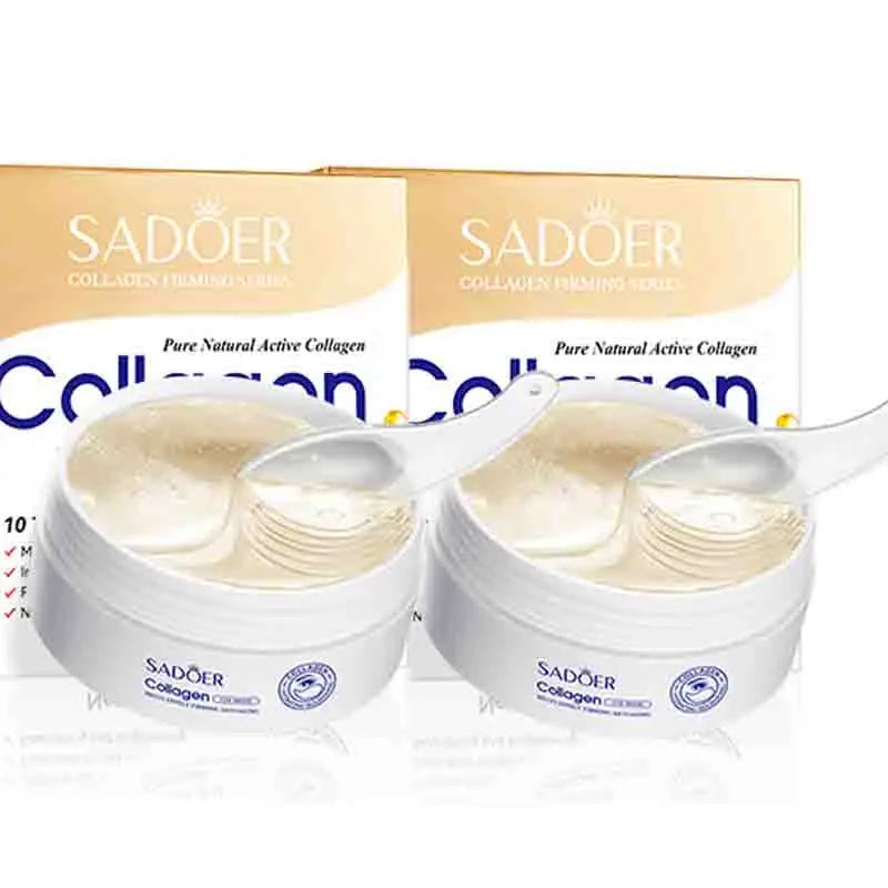 Masques Yeux Collagène SADOER 60pcs - Patchs Anti-Cernes Anti-Rides Hydratants