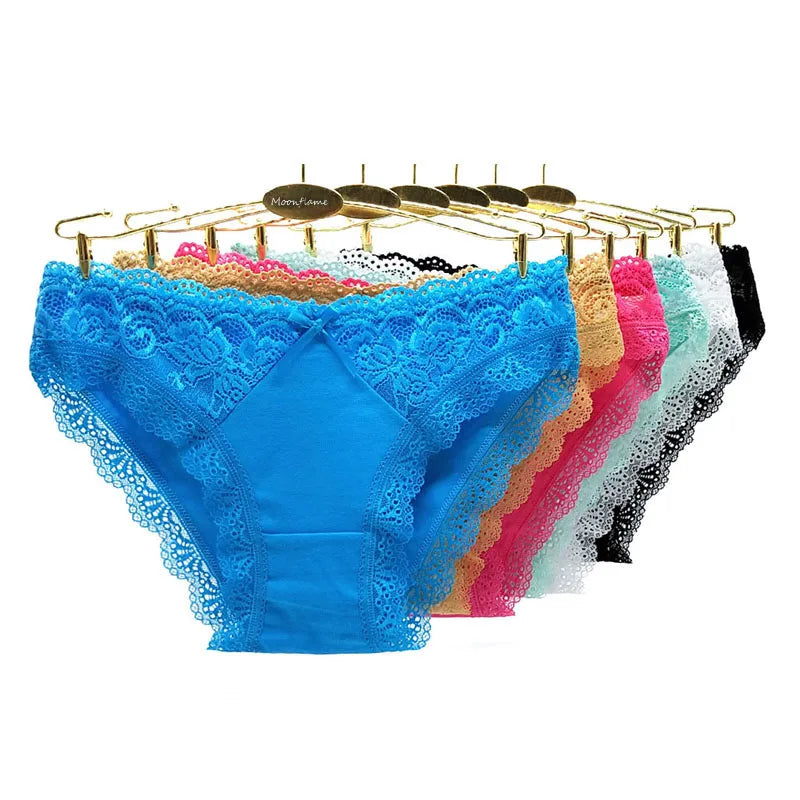 Lot de 5 Culottes Femme Dentelle & Coton - Shorty Sexy Couleurs Unies Confort Premium