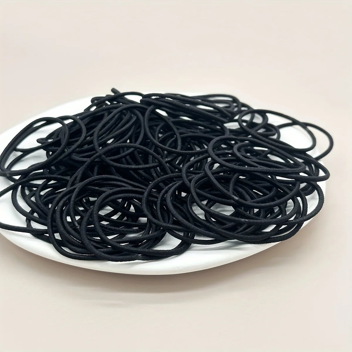 Lot Élastiques Cheveux Noirs Femme Fille - Attaches Queue Cheval Couleur Unie Simples Durables Accessoires