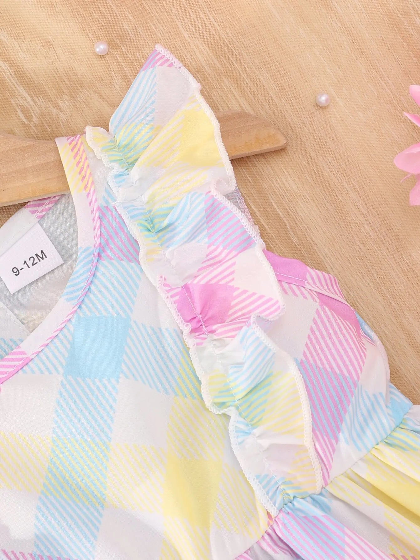 Robe Bébé Fille Été - Robe Sans Manches Carreaux Rose Bleu 18-24 Mois Voyage Vacances