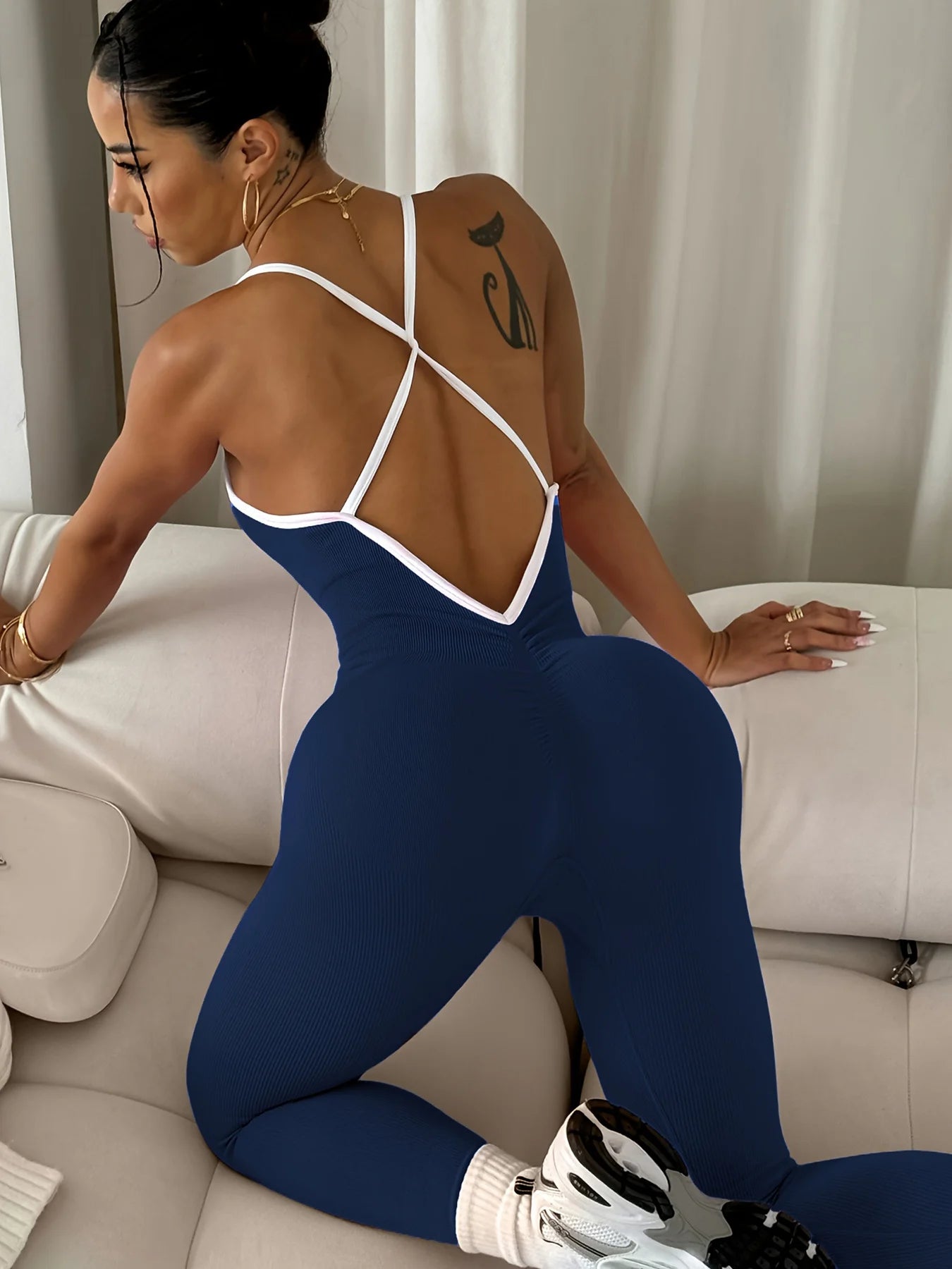 Combinaison Sport Femme Rose - Body Fitness Yoga Running Une Pièce