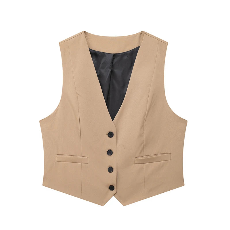 Gilet Femme Sans Manches Boutonné - Débardeur Vintage Chic Fashion