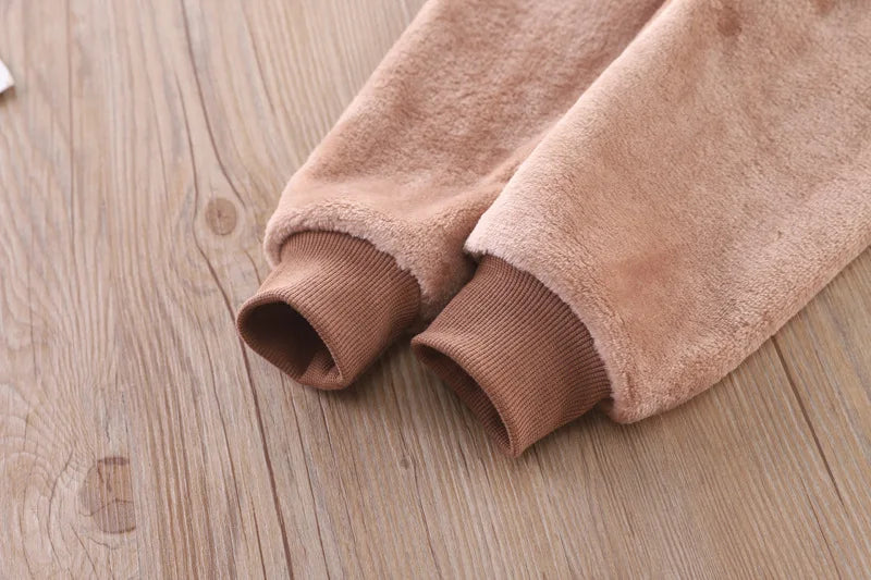 Ensemble Pyjama 2 Pièces Enfant - Flanelle Épaisse Motif Lapin Cartoon