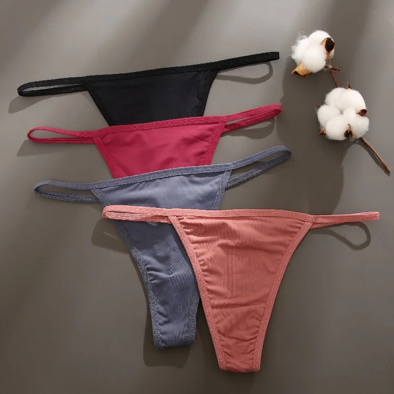 Lot 6 Culottes Coton Femme - Strings Taille Basse Sans Couture | Lingerie Sexy Respirante