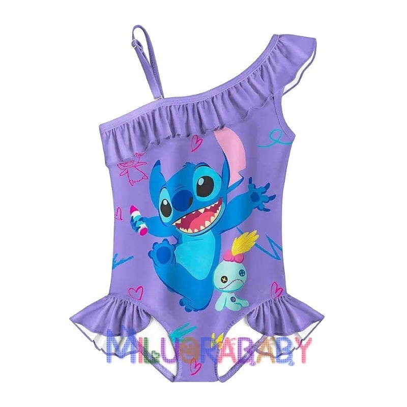 Maillot de Bain Fille Lilo & Stitch Une Pièce Bleu - 1-16 ans
