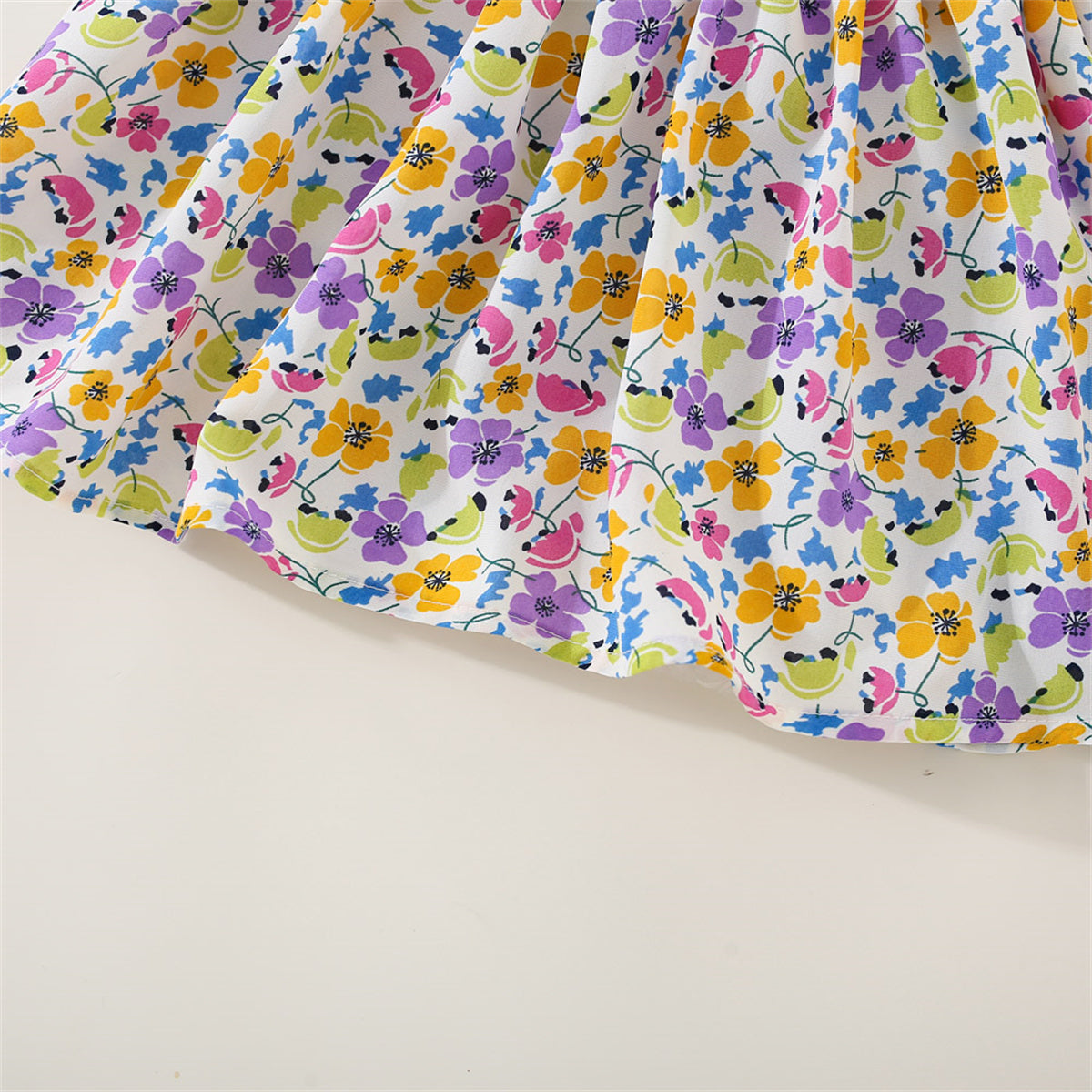 Ensemble 2 pièces bébé fille été - Top bretelles fleurs + Short mousseline