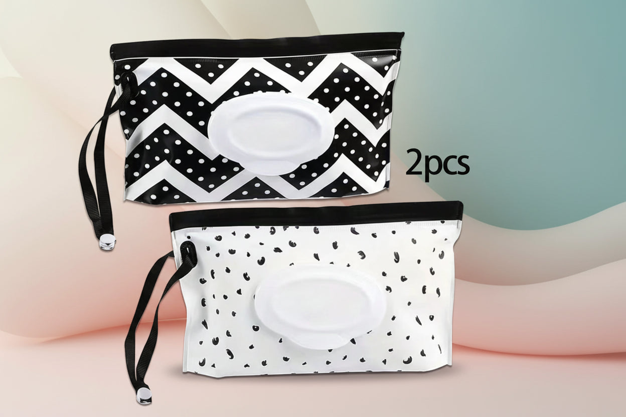 Étui Lingettes Bébé Voyage - Porte-Mouchoirs Sac Rangement Lingettes Humides Réutilisable Pochette Masques Mouchoirs