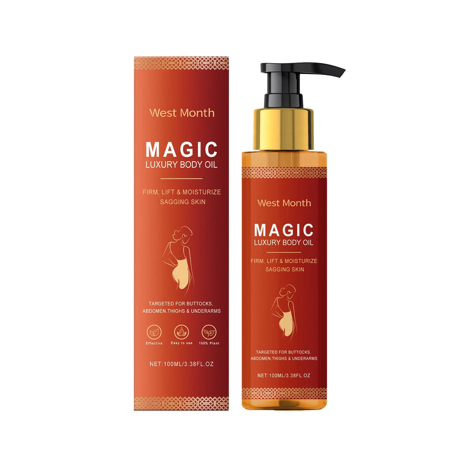 Huile Corps Luxe Magic - Hydratante Profonde Peau Sèche Raffermissante Poitrine Cuisses Réparatrice Nourrissante