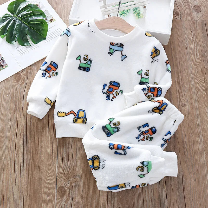 Ensemble Pyjama Enfant Flanelle Polaire - Vêtement Nuit Chaud