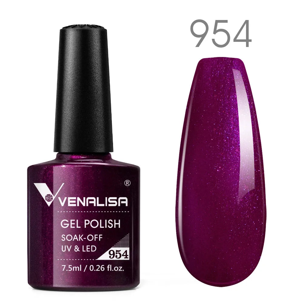 Vernis Gel Ongles Paillettes Réfléchissantes VENALISA - Néon Couverture Complète UV Manucure Nail Art