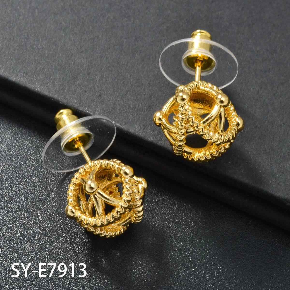 Boucles d'Oreilles Plaqué Or Luxe Dubai - Femme Mariage
