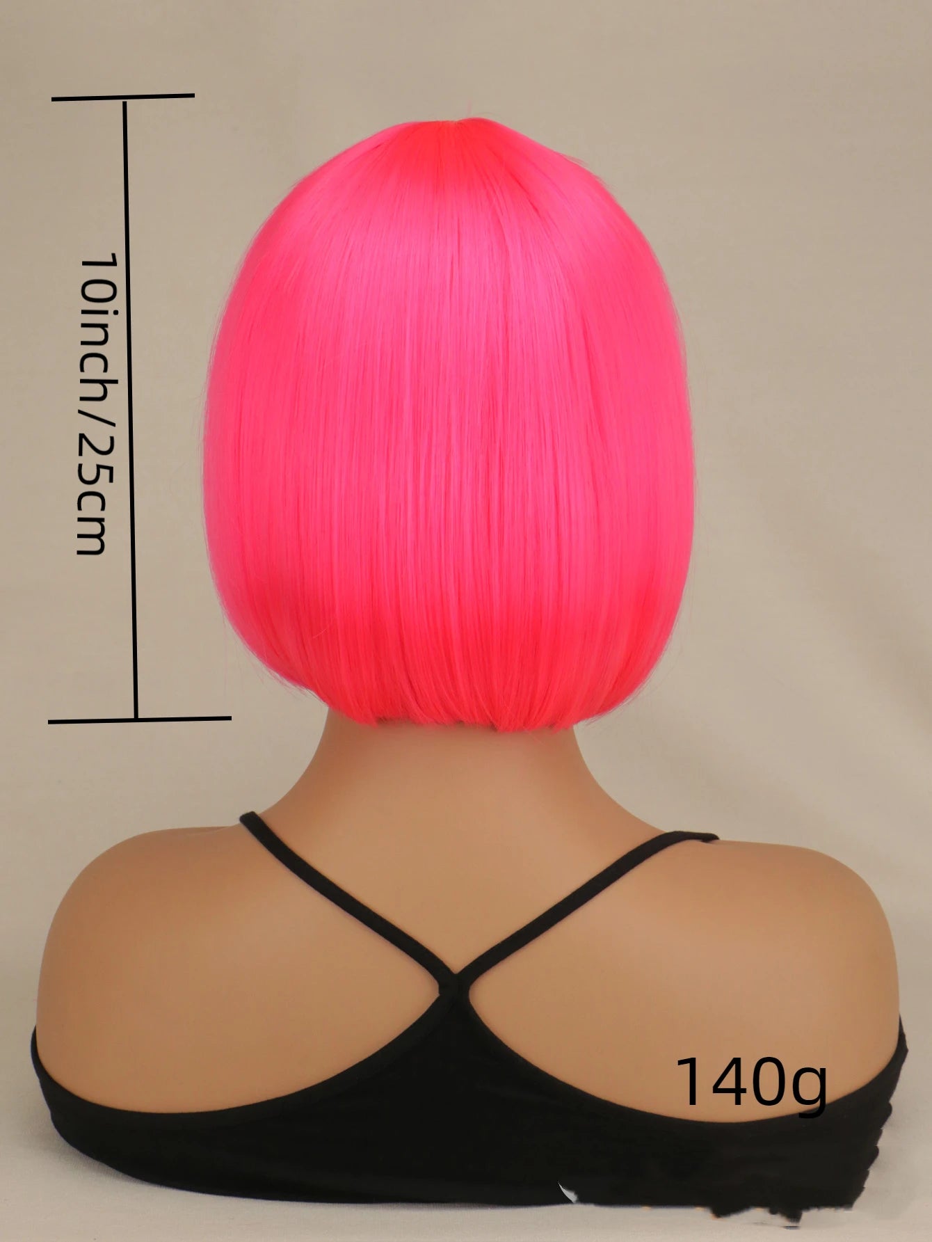 Perruque Bob Courte Synthétique Frange - Femme Noir Blonde Rose Lolita Cosplay Soirée Naturelle