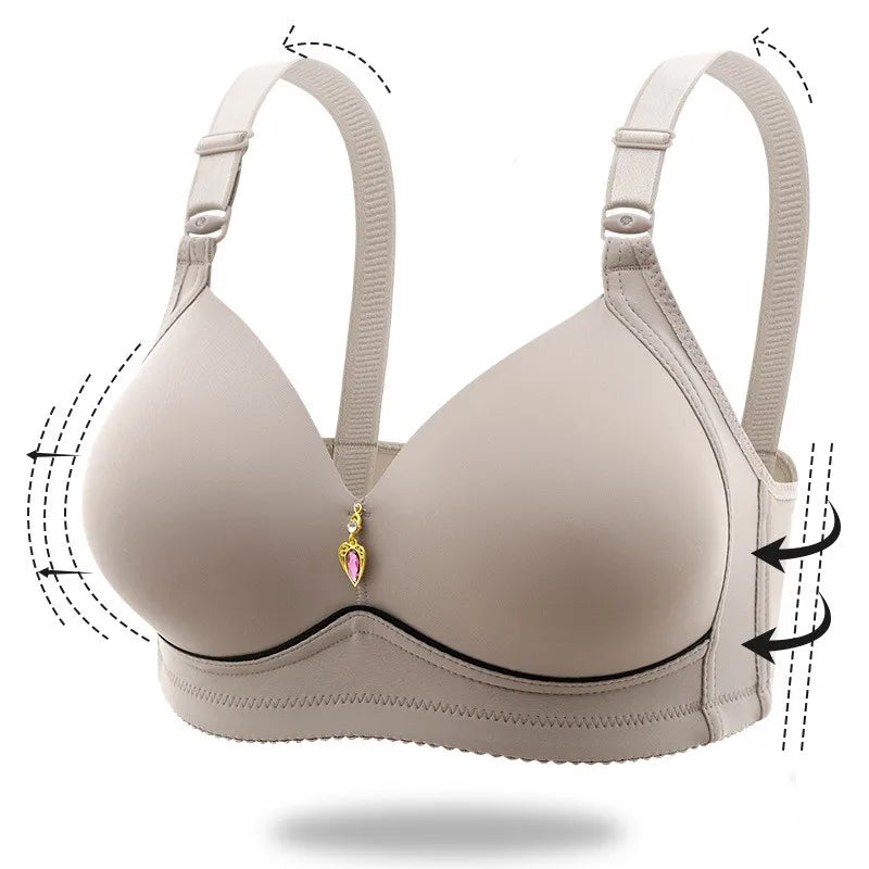 Soutien-Gorge Grande Taille Sans Armature Femme - Brassière Respirante Rassemblante | Bretelles Ajustables