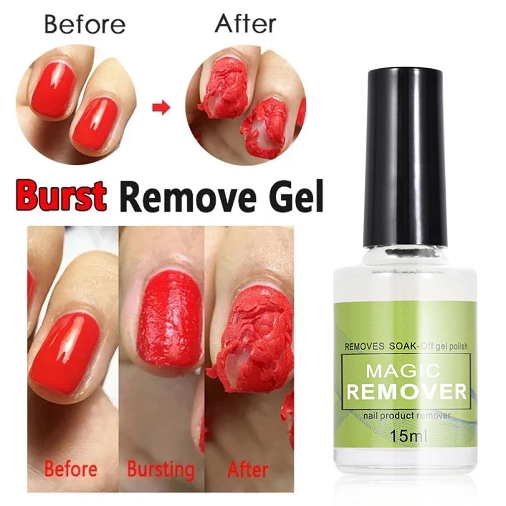 Dissolvant Vernis Professionnel Burst Nail Gel - Retire Gel Soak-Off UV 3 Minutes Sans Abîmer Ongles