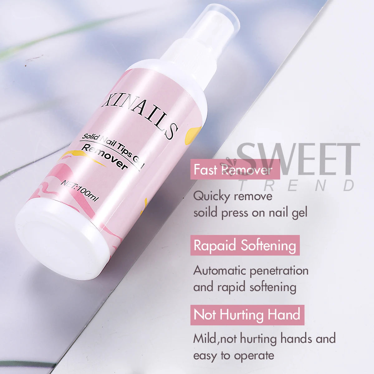 Dissolvant Gel Ongles Solide 100ml - Liquide Ramollissement Rapide Retrait Press On Nails Huile Nutritionnelle Soin Manucure Sans Danger